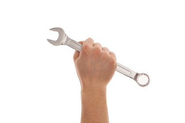 mekanik erkek elini tut spanner aracı ele