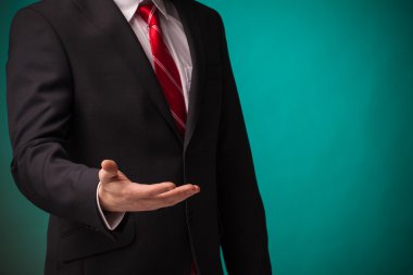 hayali nesne tutan işadamı