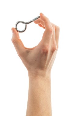 el ile bir yuvarlak tutucu vida vida tutarak.