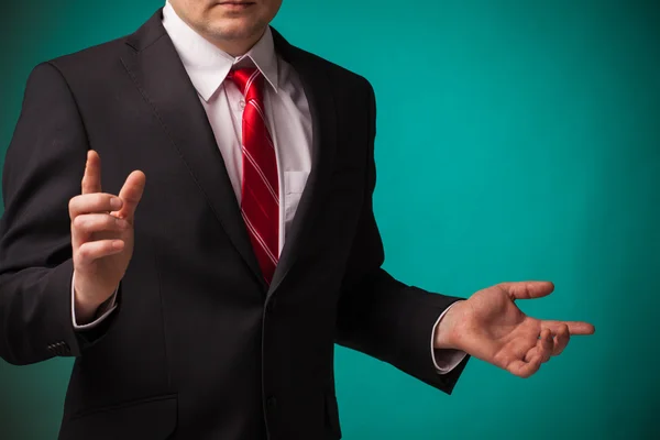 Businessman pointing direction — Stock Photo, Image