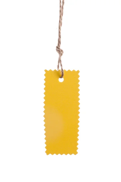 Yellow Blank tag tied with string. — Stock Photo, Image