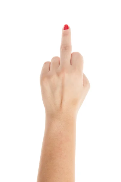 Рука показує знак інжиру ізольовано — стокове фото