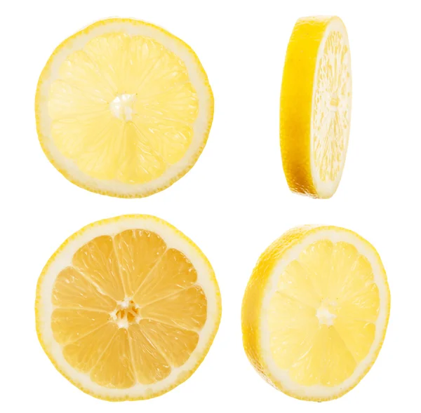 Slice of fresh lemon isolated on white background. — Stock Photo, Image