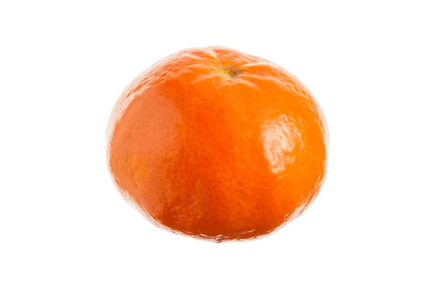 Laranja mandarina única descascada. Isolado em backgrou branco — Fotografia de Stock