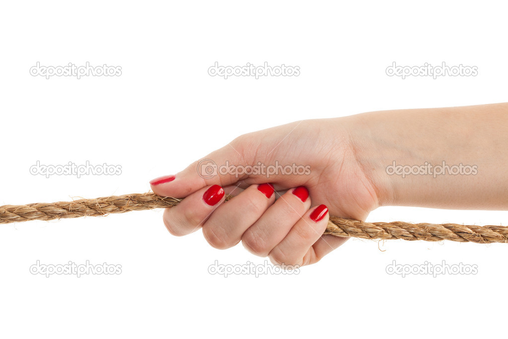 Woman Hand holding rope