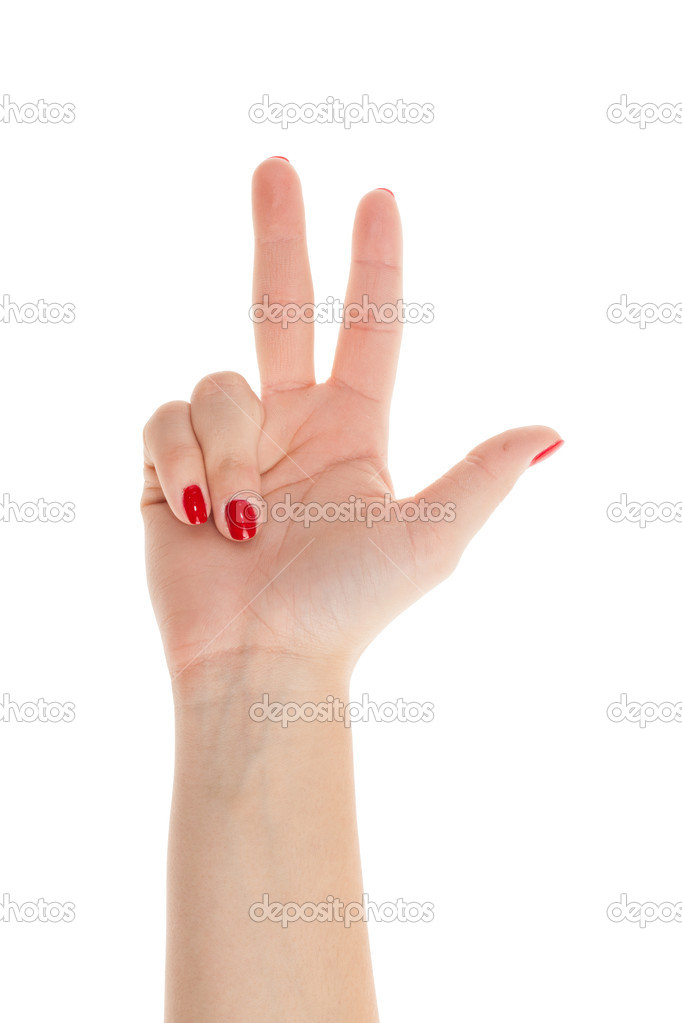 Hand shows number three on fingers