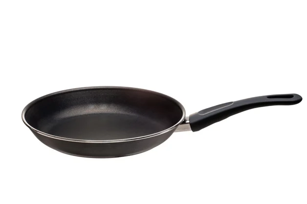 Black frying pan isolated on white background — Stock Photo, Image