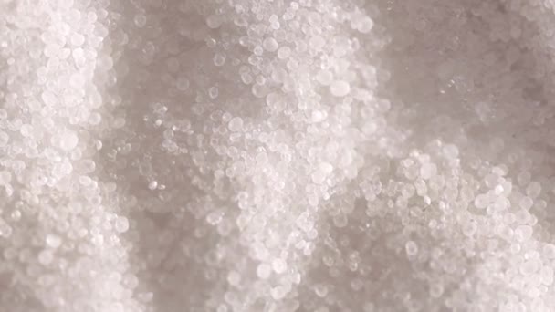 Sugar or Salt taken with Spoon from a bowl at closeup. Slow motion. — Stock Video