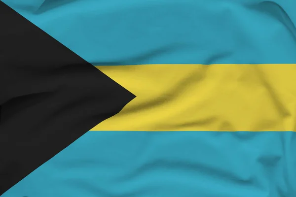 Национальный Флаг Багамских Островов Складки Твёрдые Тени Холсте — стоковое фото