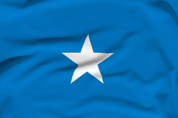 索马里国旗 褶皱和画布上的硬阴影 — 图库照片