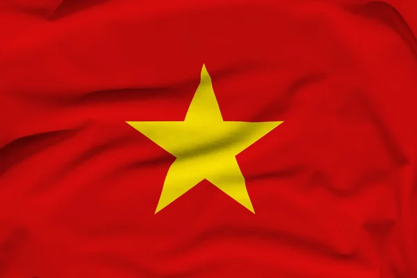 Vietnam Nationale Vlag Plooien Harde Schaduwen Het Doek — Stockfoto