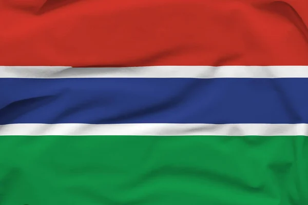 冈比亚国旗 褶皱和帆布上的硬阴影 — 图库照片
