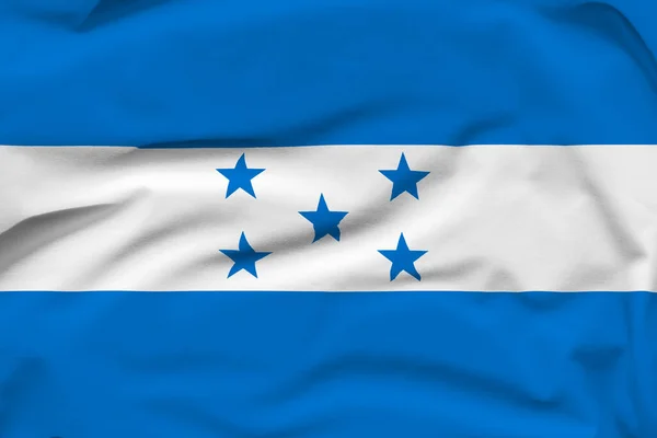 Honduraská Národní Vlajka Záhyby Tvrdé Stíny Plátně — Stock fotografie