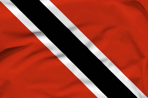 Trinidad Tobago Nemzeti Zászló Redők Kemény Árnyékok Vásznon — Stock Fotó