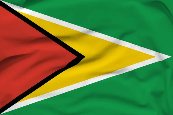 Государственный Флаг Гайаны Складки Твёрдые Тени Холсте — стоковое фото