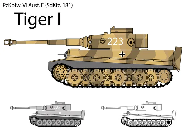 Német Ww2 Tiger I heavy tank — Stock Vector