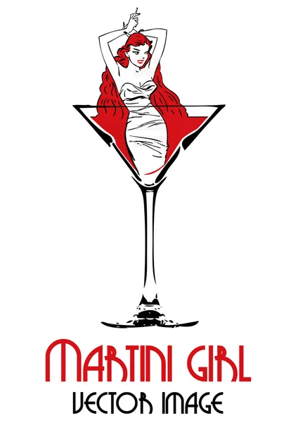 bir bardakta duran martini kız