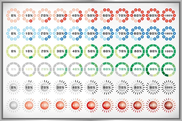 Collection de barres de chargement et de tampon — Image vectorielle