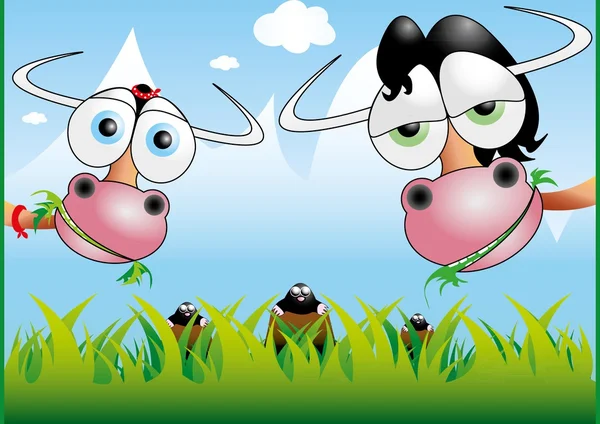 Ilustracja krowa śmieszne 3 — Wektor stockowy
