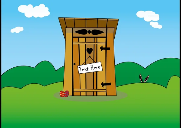 Gamla trä toalett illustration — Stock vektor