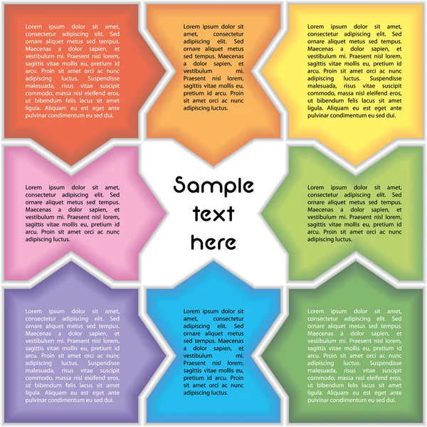 iş sunu şablonu ile özel metin için yer ve renkli kutular