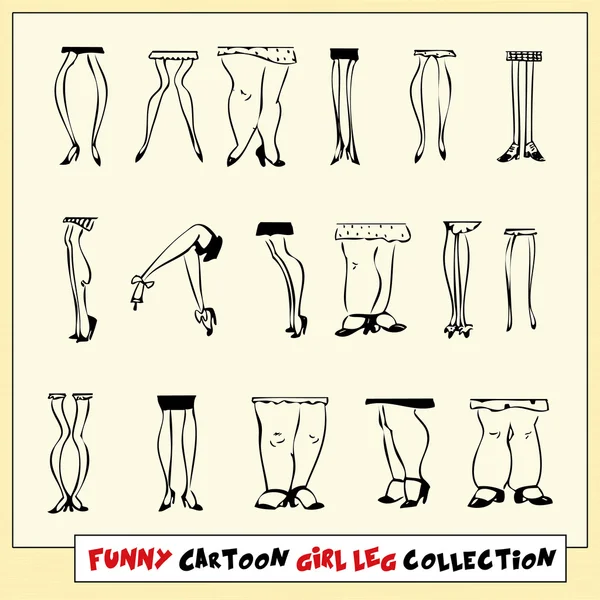 komik elle çizilmiş karikatür kız bacak koleksiyonu açık sarı renkli