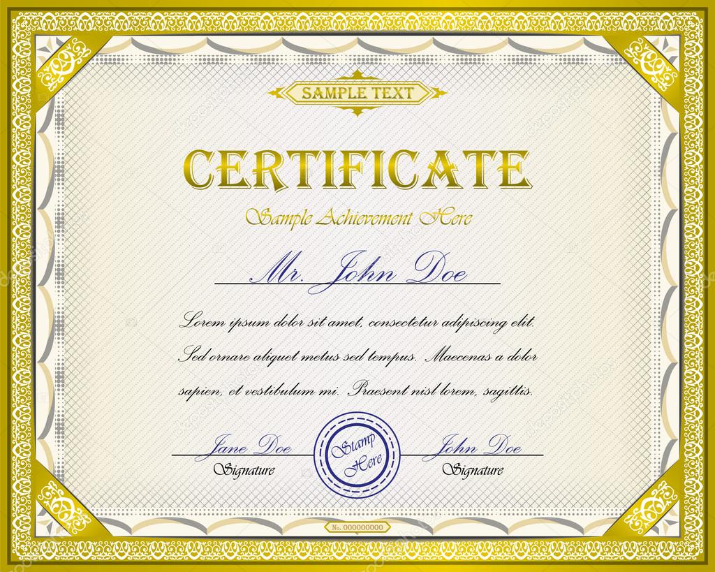 Certificate design with ornamental frame and place for Your custom text