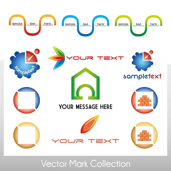 Vector mark collection with different shapes — Stock Vector