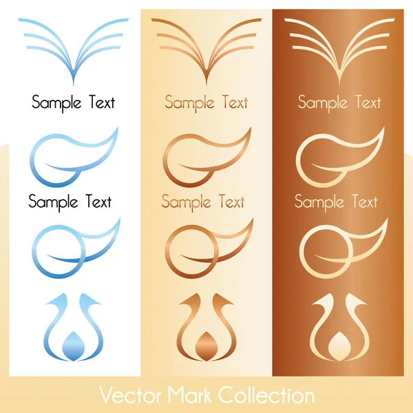 Collection de marques vectorielles avec des symboles doux et féminins — Image vectorielle