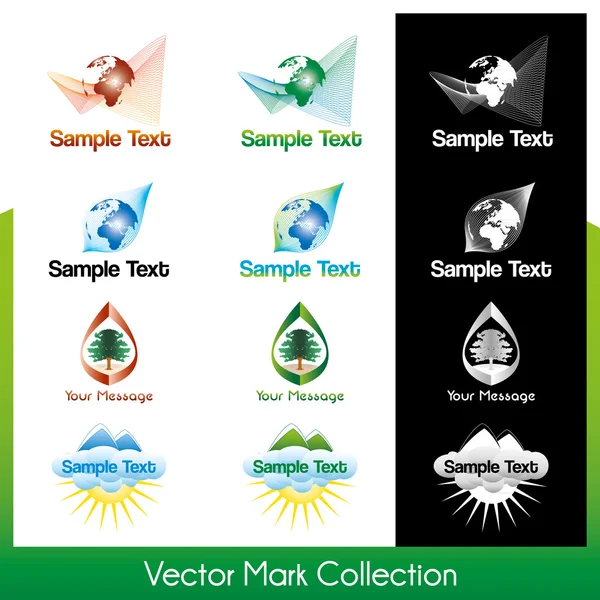 Colección de símbolos vectoriales relacionados con la Tierra y la naturaleza — Vector de stock