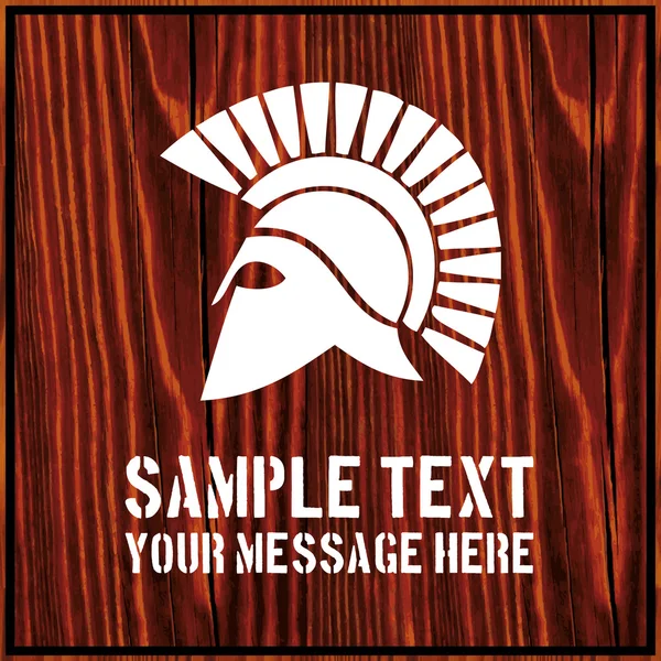 Antik Yunan kask üzerinde ahşap arka plan izole