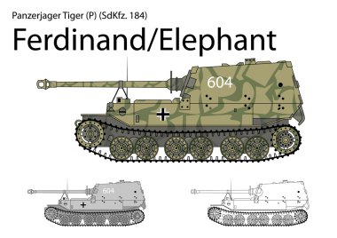 Alman Ww2 Ferdinand (veya fil) tank imha edici