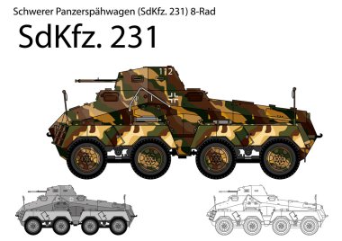 WW2 German SdKfz. 231 armored car