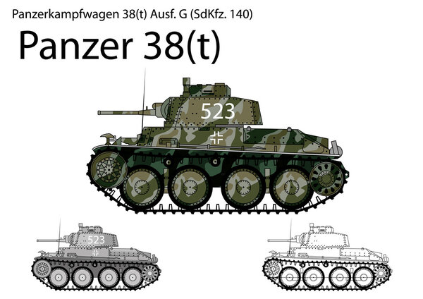 WW2 German Panzer 38(t) light tank