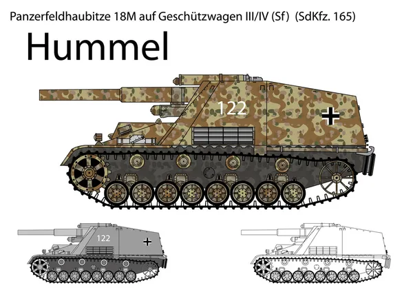 WW2 Alman hummel kendinden tahrikli topçu