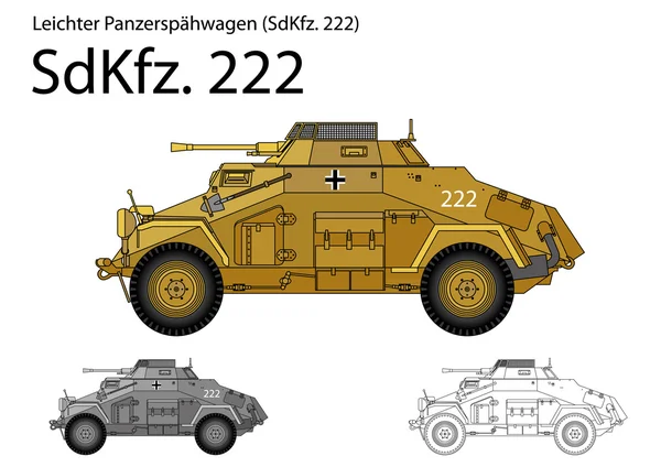 WW2 Alman sdkfz. 222 zırhlı araba