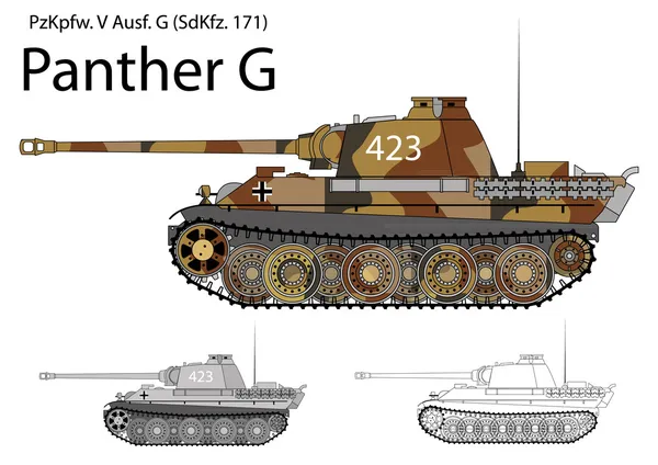 Німецький Ww2 Panther G Стокова Ілюстрація