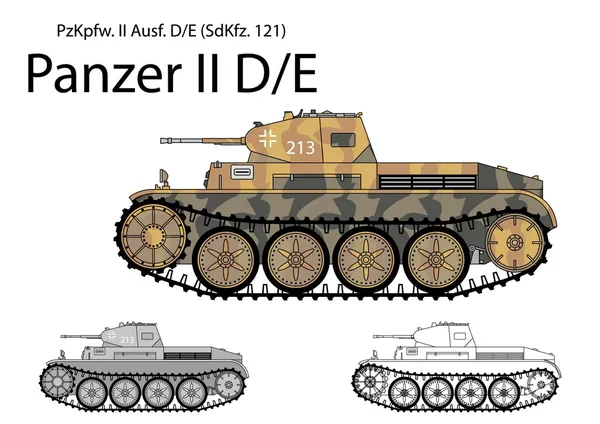 Легка кіннота танк Німецька Ww2 танкова Ii (E або) Стоковий вектор