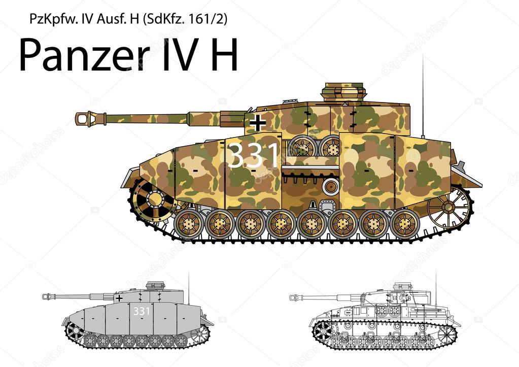 German WW2 Panzer IV H with long 75 mm L48 gun