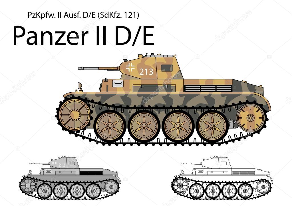German WW2 Panzer II D (or E) light cavalry tank