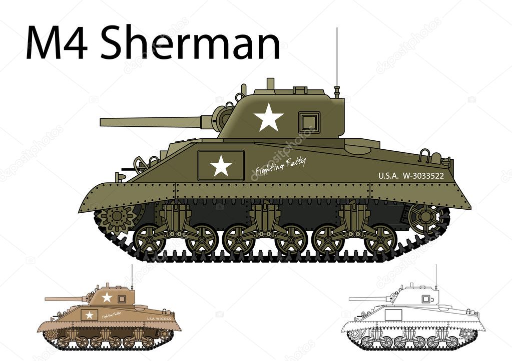 American WW2 M4 Sherman medium tank
