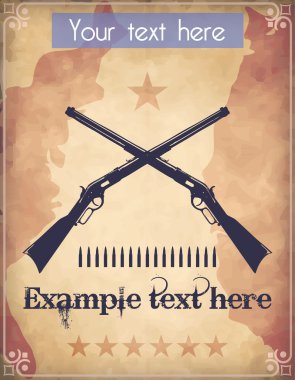 iki çapraz Tekrarlayıcı tüfek ile Batı tarzı poster