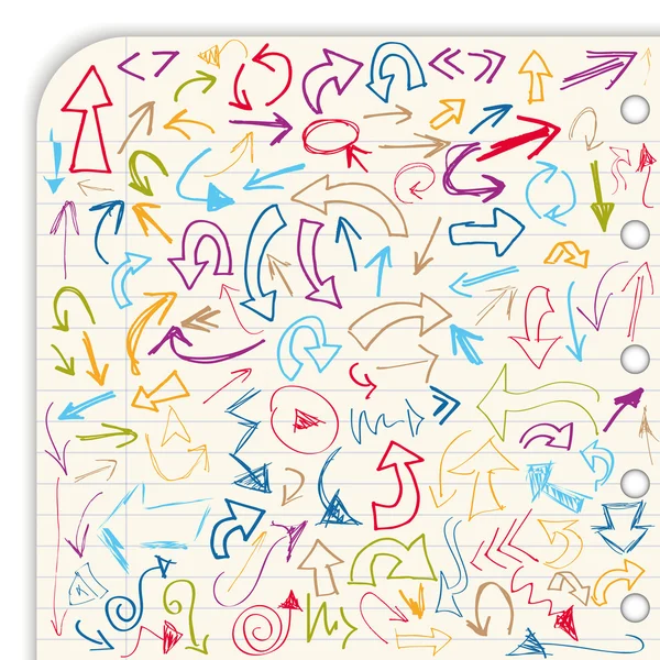 açık renkli izole renkli çizilmiş okları topluluğu