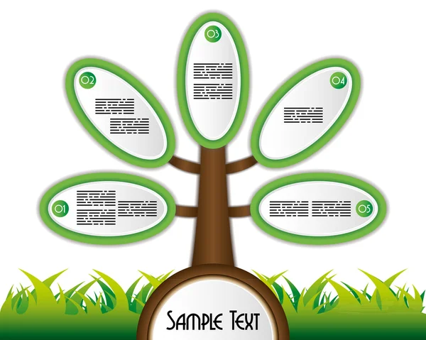 Modèle de présentation d'entreprise avec un arbre — Image vectorielle