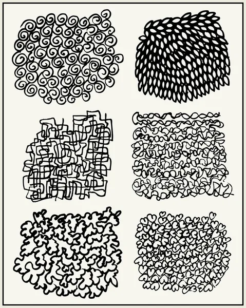 Hand drawn textures and patterns — Stock Vector