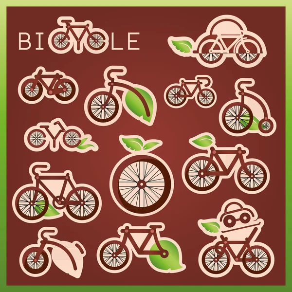 生態学、自然と自転車に関連するベクトル マーク コレクション ベクターグラフィックス