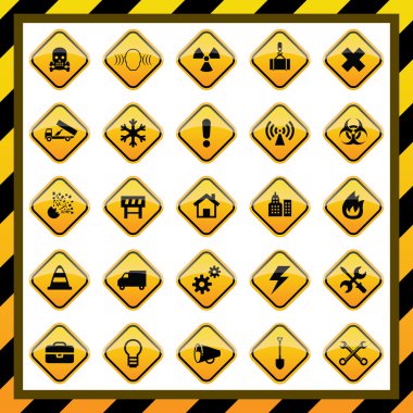 Construction and hazard signs clipart