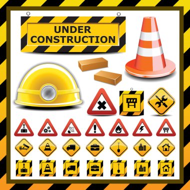 farklı vektör nesneleri ve inşaat için ilgili öğeler