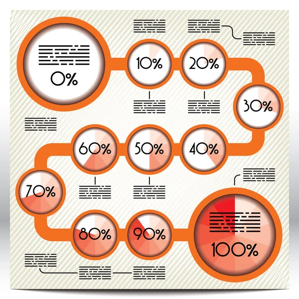 Presentation template with connected circles — Stock Vector