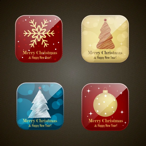 Vánoce a nový rok aplikací ikony — Stockový vektor